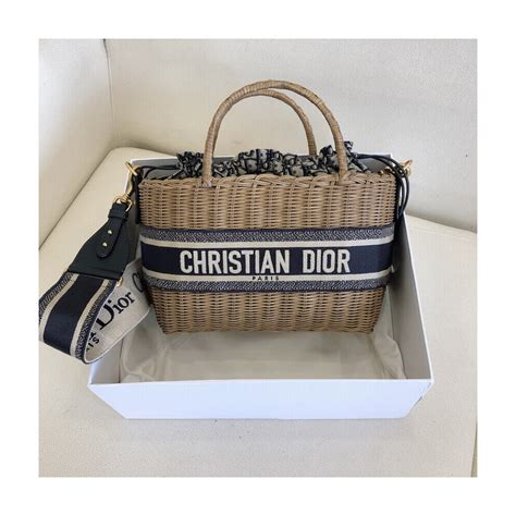 christian Dior wicker bag